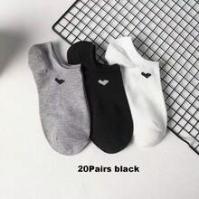 100/80/50/30/20/10/8/4 Pairs Moisture-Wicking, Breathable, Antibacterial, Casual Knit Invisible Socks, Unisex, Solid Color, Suitable For Yoga/Sports - Multicolor - View 13