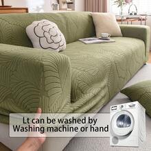 1pc Printed Leaf Pattern Elastic Full Sofa Cover, Protects Sofa From Cat Scratches, Suitable For Pet Home, Kitchen, Bedroom, Office Use, Full Coverage Sofa Slipcover For All Seasons, 1-Seater, 2-Seater, 3-Seater, 4-Seater, 5-Seater - Green - View 6