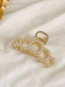 1pc Pearl Rhinestone Embellished Large Hair Claw Clip For Updo Hairstyle,Summer Hair Accessories For Women - Multicolor - View 6