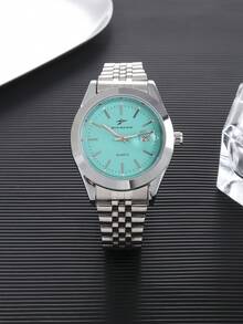 RICECGO Jam tangan kuarsa pria yang stylish dan kasual dengan desain bersih dan ramping, cocok untuk acara bisnis maupun kasual. - Perak - View 15