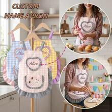 Personalized Mini Apron With Name/Number & Plaid Style - Ruffled Pocket Suitable For Baking, Birthday Party Costume, Durable Polyester Apron For/, Ideal Gift For Home, Baking Gifts - Multicolor - View 2