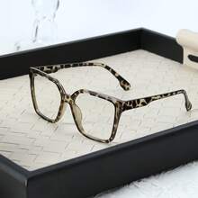 1 Pair Women's Black Square Frameless Glasses, Suitable For Daily Wear, Office Reading, High Definition Eyewear Accessory - Multicolor - View 5