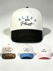 1pc Men Hat Letter 'BLESS Your Heart' Embroidered Hats For Men, Adjustable Hat, Perfect For Parties, Travel, Outdoor Activities, And Sun Protection - Multicolor - View 2