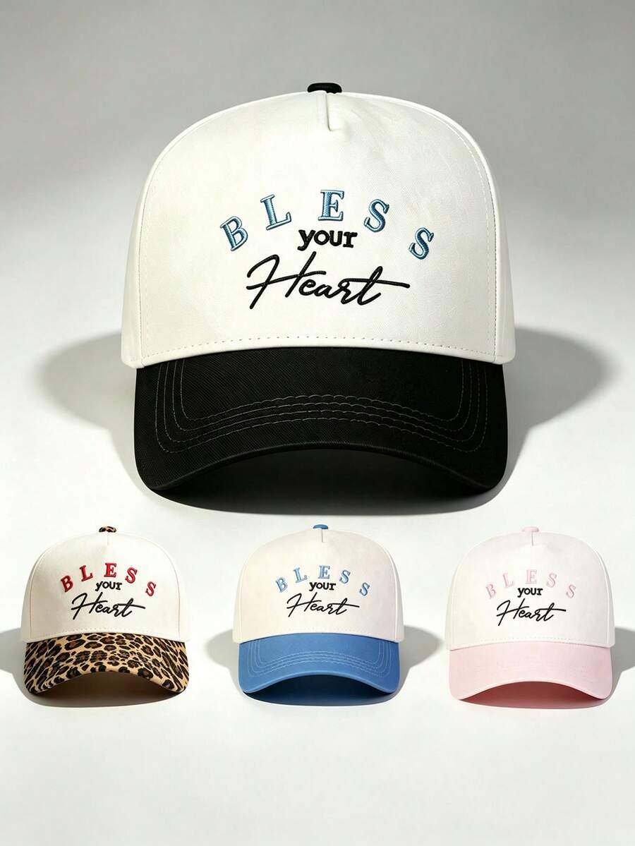 1pc Men Hat Letter 'BLESS Your Heart' Embroidered Hats For Men, Adjustable Hat, Perfect For Parties, Travel, Outdoor Activities, And Sun Protection