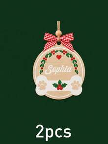 Custom Wooden Christmas Tree Ornament, Personalized Name Santa Hat Holiday Decor, Festive Rustic Christmas Style, Customized Hanging Wall Decoration, Customizable Name Tree Ornament, Christmas Party Decor, Holiday Keepsake Gift, Christmas Gift 2026 - Style B - View 22