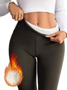 Plus Size Women Thermal Bottoms - Army Green - View 1