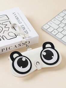 Panda Shaped Soft Leather Glasses Case, Portable Glasses Clip,Glasses Bag Decoration, Protective Cover, Fashion Glasses Storage Box With Buckle And Strap - Multicolor - View 12