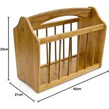 Brown Magazine Storage Holder With Handle, Dimensions 33 * 42 * 21 Cm, Sturdy Construction For Storing Newspapers, Newsletters And Reading Materials. - 1PC - View 9
