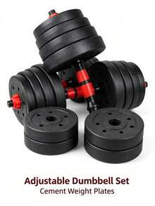 Home‑Use Adjustable Dumbbell Set, Cement Weight Plates With Non‑Slip Handle, Modular Free‑Weight Equipment For Indoor Strength Exercise, Bodybuilding And Fitness Training, Wrist Guards As Free Gift - A - View 6