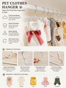 1pc/5pcs Mini Metal Pet Clothes Hangers, Non-Slip Puppy & Kitten Clothing Rack, Miniature Non-Slip Hangers For Puppy & Kitten Apparel, Pet Wardrobe Drying, Storage & Display Rack, Dog Supplies, Cat Supplies - Multicolor - View 1