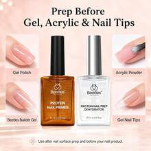 Beetles 2Pcs 15ml Nail Dehydrator & Protein Primer Set, HEMA-Free Bonding Prep Kit For Gel Polish, Acrylic Nails And Nail Extensions - 2Pcs 15ml Nail Dehydrator & Protein Primer Set - View 8