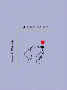 Cute Heart Puppy Car Sticker, Minimalist Line Dog Rearview Mirror Decal, Funny Decorative Waterproof Sticker For Car Interior Makeup Mirror - A - View 5