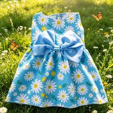 Sweet New Outfit For Your Pet, Soft Breathable Skin-Friendly Fabric, Spring/Summer New Princess Dress, Suitable For Cats And Dogs, Fashionable Cute Bow Decor, Essential For Photos And Outings - Blue - View 11