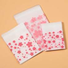 100 Buah Kantong Plastik Perekat Semi-Transparan Bermotif Bunga Sakura Merah Muda, Cocok untuk Kemasan Hadiah, Penyimpanan Perhiasan, dan Kantong Pajangan - Tas berperekat - View 2