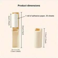 Portable Foldable Strong Adhesive Mini Lint Roller Set With Dust Cover, 180° Foldable Compact Design, Essential For Home, Office And Travel - Multicolor - View 7