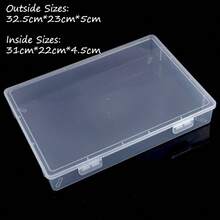1pc Transparent Large Paper Storage Box, Plastic Scrapbook Paper Organizer, Flat Paper Storage Rack, Magazine Photo Scrapbook Office School Supplies Desktop Storage Box, Paper Accessories Storage Box - Clear - View 9