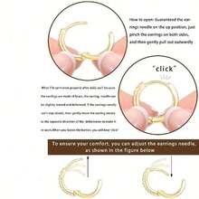 Conjunto de 6 piezas chapado en oro de 14k de otoño, elegante y lujoso, con pendientes de aro con diseño de rayo geométrico para mujeres. - Dorado - Ver 2