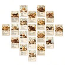 20pcs Vintage Coffee Recipe Postcards, Illustrated Coffee Roasting & Beverage Theme Wall Collage Decor Set, Small Poster Decorative Cards For Home Kitchen Decor, Gift For Coffee Lovers - A - View 4