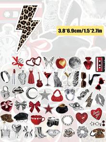 YWWBLD 50pcs Silver Millennium Stickers For Adults Teens Sticker Enthusiasts Holiday Gifts Party & Home Decor Class Reward Birthday Gift Decoration Water Cup Phone Case DIY Decal - Multicolor - View 3