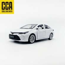 CCA 1:43 Toyota Corolla Die-Cast Alloy Model Car, Small Scale Model Car, Opening Doors, Pull-Back Drive, Interactive Toy For Boys And Girls, Halloween Christmas Birthday Gift - White - View 9