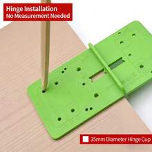 Woodworking Hinge Hole Drilling Guide Boring Jig Drill Template Locator Tool For Precise Cabinet & Furniture Making - 1 Pc - View 6