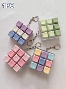1pc 9-Key Square Stress Relief Button Keychain, Creative Keyboard Pendant Decoration, Keychain, Bag Decoration, Keychain Accessory, Keyboard Design, Adult Fingertip Keychain, Pressure Sensing Keychain, Keychain, Focus & Relaxation Zipper Keychain, Birthday Gift, Party Favor - Multicolor - View 2