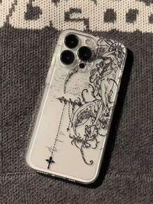1pc Angel Cross Space Shell Phone Case Compatible With Apple 17, 16 Pro Max, 15/14 Plus, Transparent - Clear - View 139