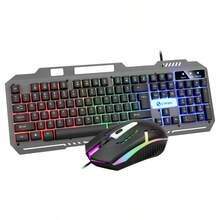 T-WOLF Gaming Keyboard And Mouse Set, Metal Plate Keyboard With Mechanical Feel, 104 Keys, RGB Backlit, 4-Button Wired LED Mouse - View 8