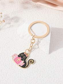 1pc Demon Ghost Cat Candy Pumpkin Cute Quirky Style Enamel Alloy Halloween Keychain Bag Charm - Multicolor - View 11