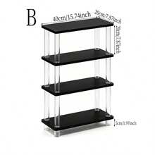 3-Tier Rectangular Modern Style Side Table With Storage Shelf, Narrow Bedside Table For Small Space, Suitable For Living Room And Bedroom - Multicolor - View 6