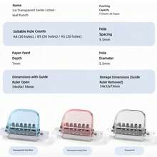 1pc 6-Hole Loose Leaf Hole Puncher, Suitable For A5/B5/A4, Ruler Design For Easy Punching, Portable With Debris Collection Box Loose-Leaf Book DIY Binding Supplies - A - View 6