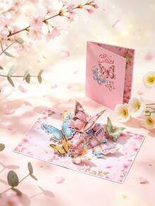 Butterfly Flower Birthday Card, 3D Pop-Up, Butterfly Flower With Note Card And Envelope, Suitable For Mother's Day, Anniversary, Thanksgiving, Birthday Party, Holiday Greetings, Daily Greetings, Spring Arrival, Wishing You A Wonderful Day! Christmas Card, For Everyone - Single Piece - View 16