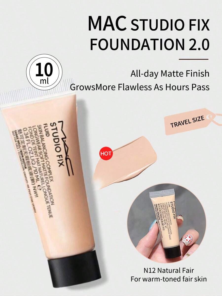 3pcs MAC Customized Flawless Foundation N12 10ml Travel Size - N12 10ml*3 - View 1