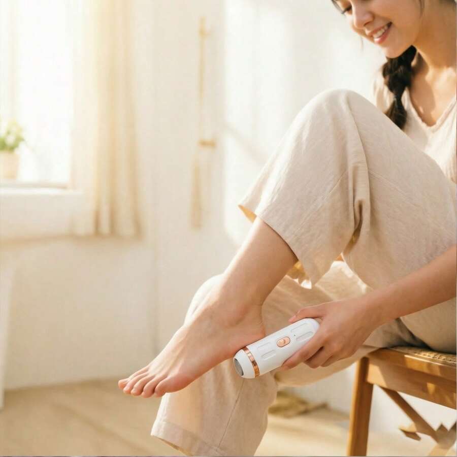 Rechargeable Electric Foot File Callus Remover Foot Care Exfoliating Tool With 3 Replaceable Brush Heads, Suitable For Dead Skin, Hard Skin, Cracked And Dry Skin, Quickly Removes Calluses For Smooth Feet, Portable Foot Cleaning Tool Travel Set - Multi-color - View 1