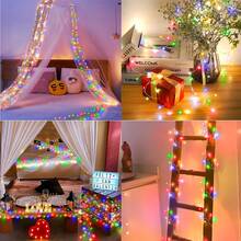 Branch-Shaped Firework LED String Lights, USB Plug-In, Switchable Warm White, Pure White & Rainbow Color, Flexible Copper Wire Lights For Flower Arrangement & Room Ambiance - Silver - View 8