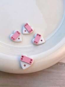 Y2K Pink & Black Heart & Star Nail Art Decorations, 5pcs, 3D Resin Rhinestone Nail Charms, Millennium Nail Art Supplies, 3D Nail Decorations, Fashionable & Cool Nail Art Accessories, Nail Art Decorations, Professional Nail Art Decorations, Nail Decorations, DIY Personalized Nail Art Gems, Suitable For Home Nail Art Decoration - Multicolor - View 21