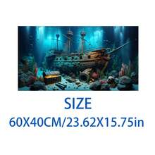 Aquarium Underwater Background, Fish Tank Sticker, Suitable For Freshwater/Saltwater Fish Tank, Shrimp, Aquarium Decoration Vinyl Mural, Removable Without Residue - A - View 75