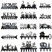1pc Heart Shaped Key Hook Wall Mount Entryway Storage Rack Adhesive Installation Home Decor Storage Solution Suitable For Hallway Living Room Bedroom Kitchen Foyer Entrance Apartment Office Decoration - Multicolor - View 8