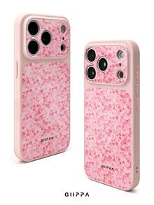 GIIPPA 1pc Pink Floral Pattern Design Phone 18 Pro Max Phone Case, Compatible With Phone 17 Pro Max, 15 Pro Max, 14 Pro Max, Korean-Style High-End Fashionable And Fun Phone Case, Suitable For 11/12/13/14/15/16 Pro Max Plus, Elegant Design For Men And Women, Perfect Gift For Girlfriend On Christmas, Valentine's Day, Easter, Wedding Season And Birthday! - Multicolor - View 2