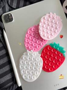 3pcs Combination Suction Cup Strawberry Silicone Suction Cup/Heart Silicone Suction Cup Phone Stand Sticker, Silicone Suction Cup Phone Sticker, Compatible With All Apple Models And Android Tablets, Cute Gift For Girls - Multicolor - View 8