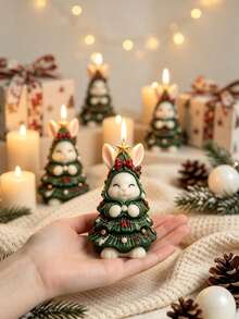 Resin Silicone Mold Christmas Tree & Rabbit Shape Mold With Embossed Animal Design - Easy Release, Reusable For Handmade Aromatherapy Candles/Home Decor. Suitable For Plaster/Resin/Soap And Other Materials. Perfect Choice - Christmas Bunny Mold - View 3