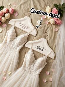 1pc Customized Dress Hanger Cover, Personalized Text Non-Slip Clothing Cover, Suitable For Wedding, Bridesmaid Invitation, Bridal Shower, Home Closet Decor, Wedding Season Gift For Her (Hanger Not Included) - Multicolor - View 6