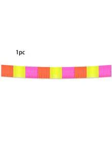 2pcs/1pc-Glow In The Dark Party Supplies - Neon Fringe Banner, Fluorescent Macaron Yellow Green Pink Metallic Tinsel Curtain, Metallic Tinsel Banner, Photo Booth Prop Table Skirt, Photo Backdrop,Birthday, Graduation, Christmas Party Decor - Width - View 13