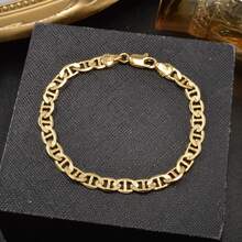 Vintage Minimalist 18K Copper Gold Plated 750 Italian Braided Bracelet, Unisex, Suitable For Daily And Party Wear, Fashionable Layering Accessory - Gold - View 7
