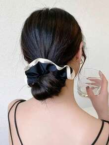 3/1 Pieces Simple Elegant Scrunchie High-End Hair Accessories Hair Tie - Multicolor - View 3