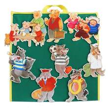 hoojojo 8Pcs Felt Storytelling Set, Go Away, Mr. Wolf! Story Props, Role-Playing Toy, Classroom Interactive Game, Party Game Props, Birthday Gift, Back-To-School Essential - Multicolor - View 12