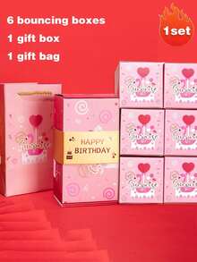 1 Set 8pcs Pop-Up Surprise Birthday Gift Box, Includes 6 Pop-Up Boxes, Birthday Surprise Gift Box, Cash Explosion Box, Explosion Box, Cash Gift Box, Suitable For Valentine's Day, Graduation, Birthday, Anniversary And Other Occasions - A - View 9