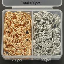 400pcs/600pcs/800pcs/1000pcs KC Golden+White K DIY Connector Rings, Includes Multiple Sizes Jump Rings, Round Single Loop, Suitable For DIY Jewelry Making, Bracelets, Anklets, Beaded Accessories, Pendant Necklace Connectors, Bag Chain Connector Rings, Open Jump Rings, Earring Dangle Open Loops, DIY Handmade Jewelry Accessories Making Materials - Jump Ring - View 14