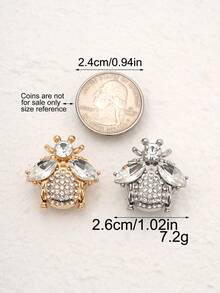 1/2/4pcs 26mm Small Bee Rhinestone Metal Button Covers, Suitable For Women's Clothing; Crystal Button Covers; Detachable Clip-On Button Covers; Sparkling Crystal Buttons For Clothing; Button Clasps With Pliers Pressing Device, 3D Decorative Buttons For Clothing, Suitable For Evening Gowns, Evening Wear, Tuxedos And Shirt Accessories - Multicolor - View 6