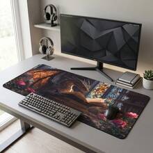 Dragon Reading In Library Pattern Extra Long Gaming Mouse Pad And Desk Mat Set, Non-Slip Durable Rubber Bottom, Smooth Surface, Suitable For Computer Laptop Office Home, Abstract Art Decor, Back To School Supplies - A - View 11